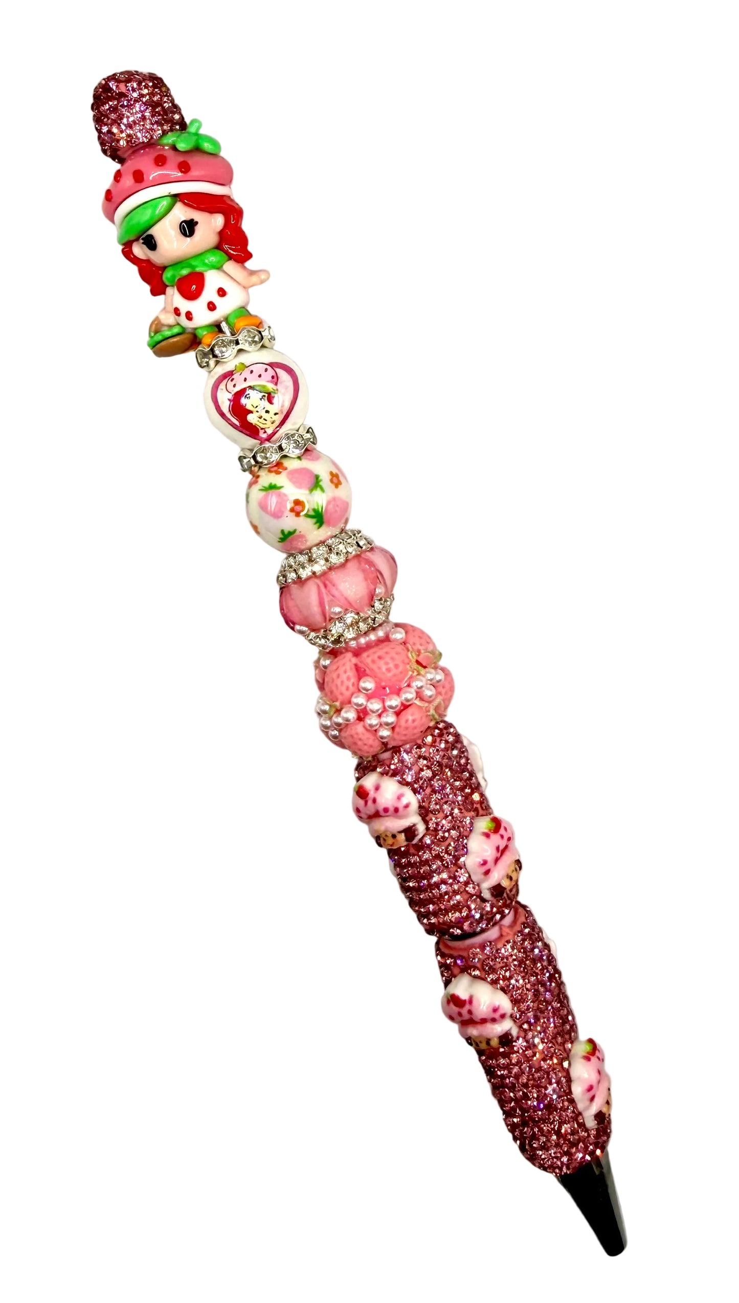 🍓 Strawberry Sweetheart Beaded Pen